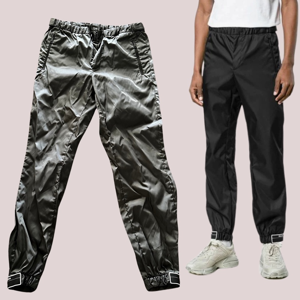 PRADA Grey nylon windbreaker track pants